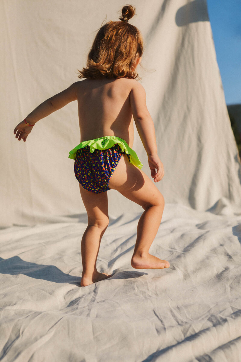 baby girl wearing a Graffiti bikini bottom