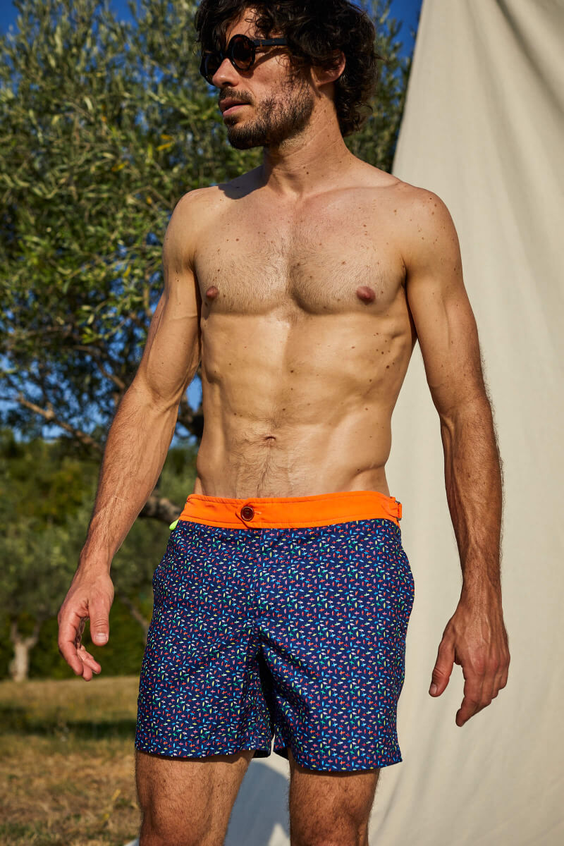 Man wearing a swimsuit with buttoned belt Air Bondi Beach