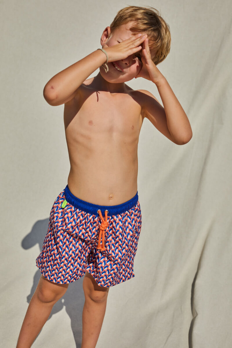 Boy wearing a swimsuit with elasticated belt Meno Lucy in the Sky