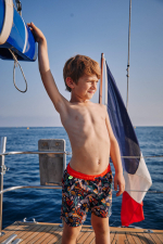 Boy wearing a swimsuit with buttoned belt Meno Savannah