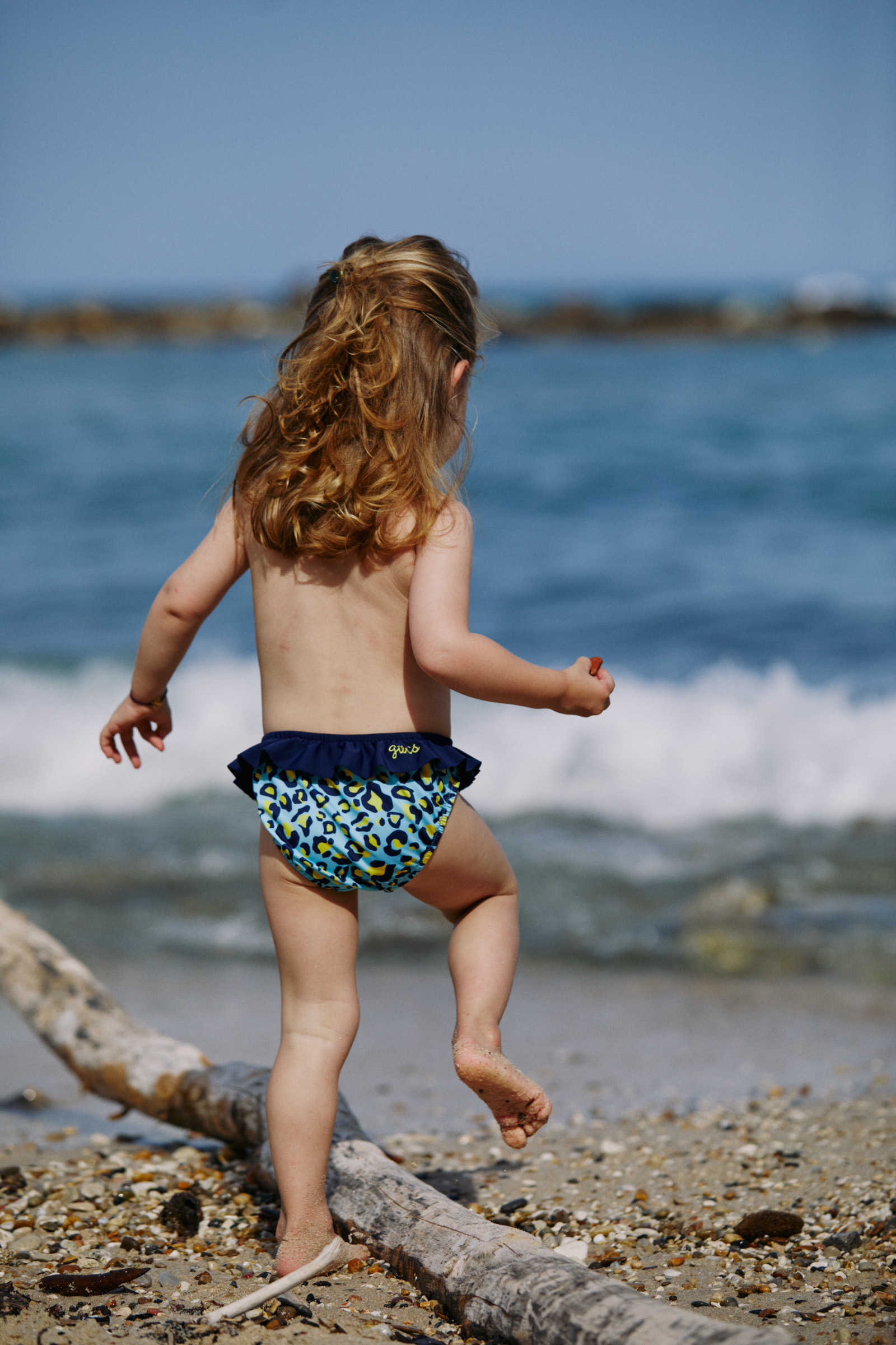baby girl wearing a Tropical Leopard bikini bottom