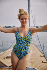 Woman wearing a one-piece swimsuit Tropical Leopard