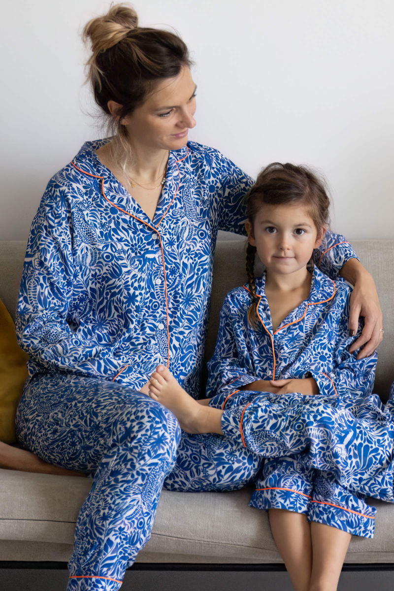 Family wearing Amazonico pyjamas