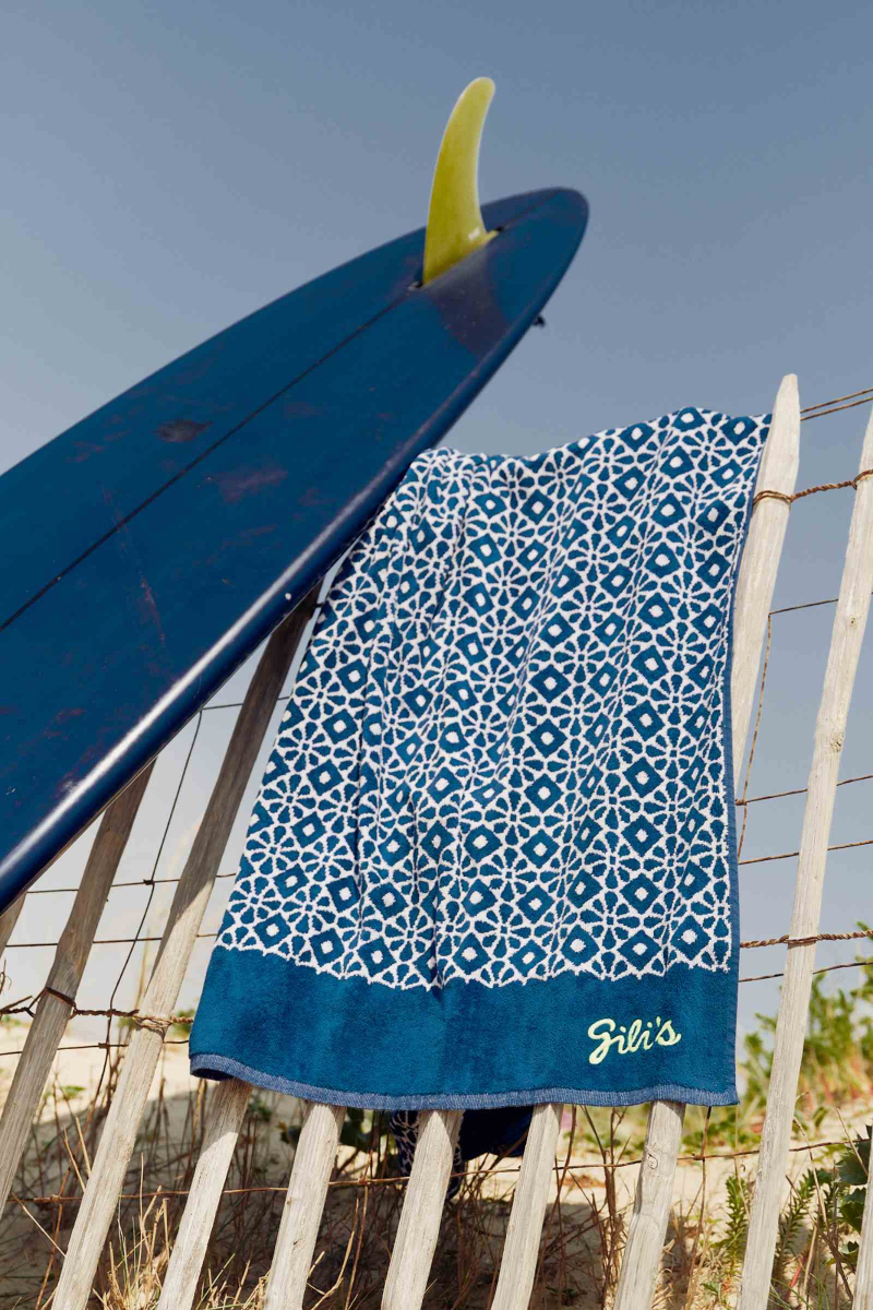 Serviette de plage motif Azulejos, 100% coton